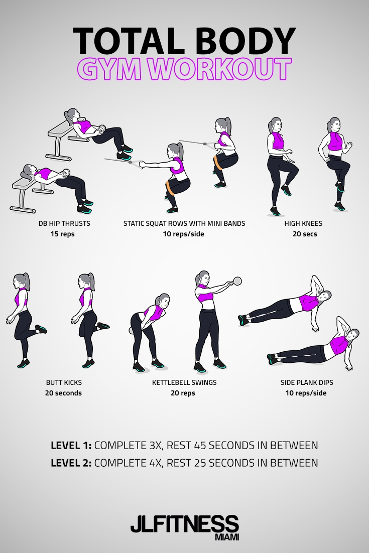 Total Body Gym Workout for Women- 6 Exercises | JLFITNESSMIAMI